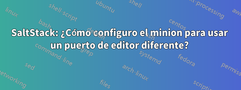 SaltStack: ¿Cómo configuro el minion para usar un puerto de editor diferente?