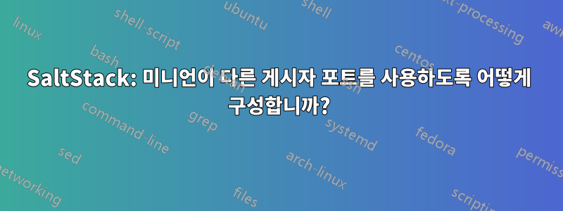 SaltStack: 미니언이 다른 게시자 포트를 사용하도록 어떻게 구성합니까?