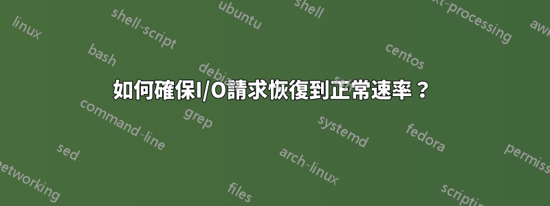 如何確保I/O請求恢復到正常速率？