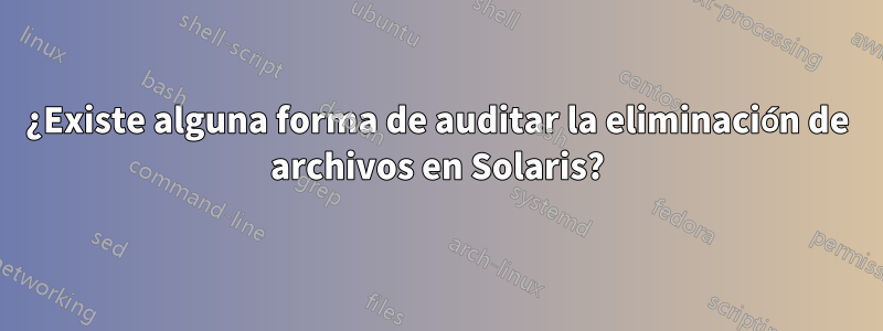 ¿Existe alguna forma de auditar la eliminación de archivos en Solaris?