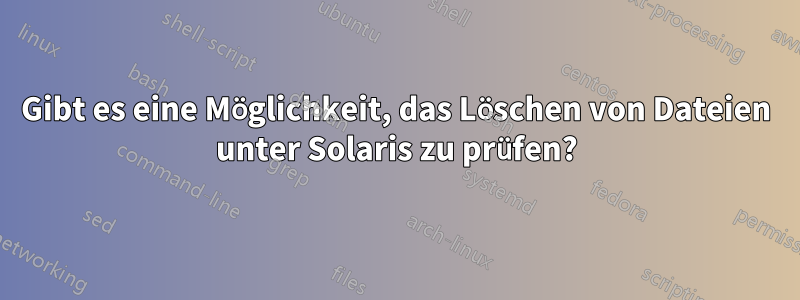 Gibt es eine Möglichkeit, das Löschen von Dateien unter Solaris zu prüfen?