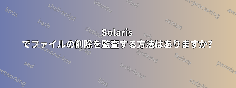 Solaris でファイルの削除を監査する方法はありますか?