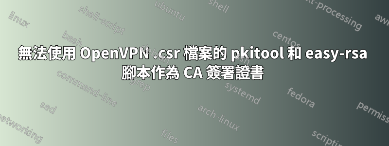 無法使用 OpenVPN .csr 檔案的 pkitool 和 easy-rsa 腳本作為 CA 簽署證書