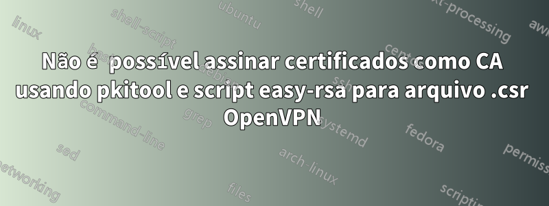 Não é possível assinar certificados como CA usando pkitool e script easy-rsa para arquivo .csr OpenVPN