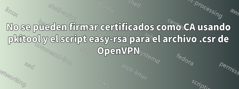 No se pueden firmar certificados como CA usando pkitool y el script easy-rsa para el archivo .csr de OpenVPN