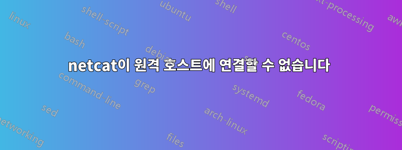 netcat이 원격 호스트에 연결할 수 없습니다