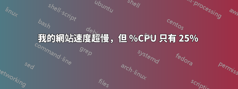 我的網站速度超慢，但 %CPU 只有 25%