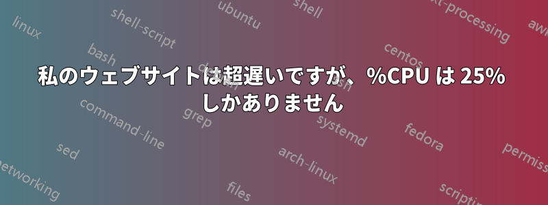 私のウェブサイトは超遅いですが、%CPU は 25% しかありません