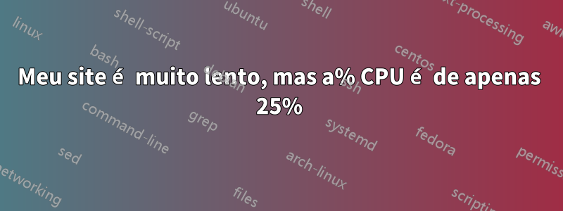 Meu site é muito lento, mas a% CPU é de apenas 25%