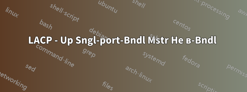 LACP - Up Sngl-port-Bndl Mstr Не в-Bndl