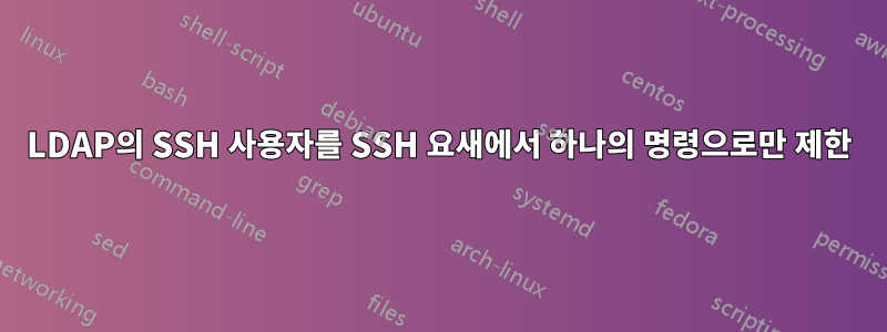 LDAP의 SSH 사용자를 SSH 요새에서 하나의 명령으로만 제한