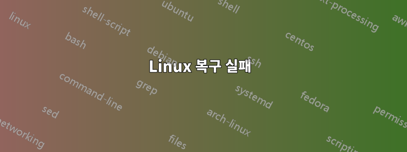 Linux 복구 실패 