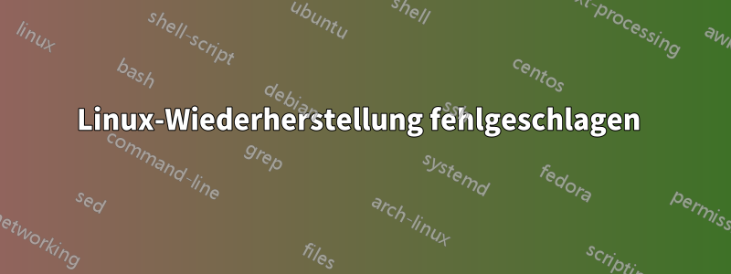 Linux-Wiederherstellung fehlgeschlagen 