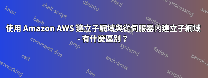 使用 Amazon AWS 建立子網域與從伺服器內建立子網域 - 有什麼區別？