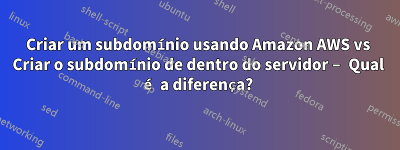 Criar um subdomínio usando Amazon AWS vs Criar o subdomínio de dentro do servidor – Qual é a diferença?