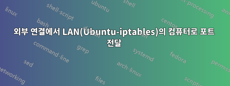 외부 연결에서 LAN(Ubuntu-iptables)의 컴퓨터로 포트 전달