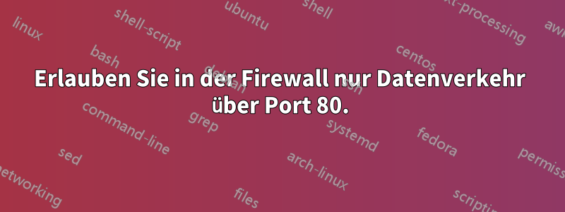 Erlauben Sie in der Firewall nur Datenverkehr über Port 80.