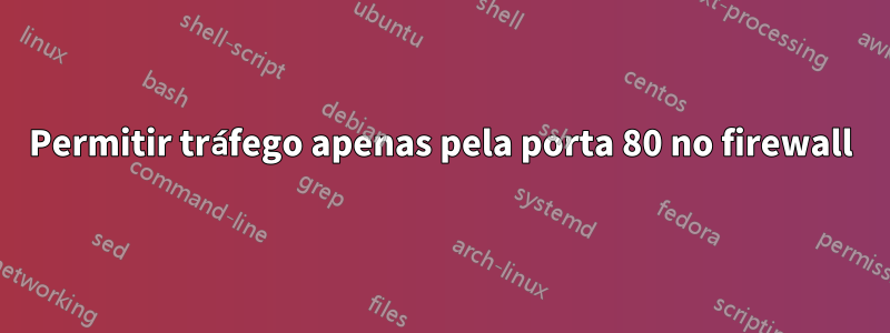 Permitir tráfego apenas pela porta 80 no firewall