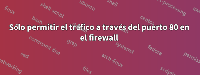 Sólo permitir el tráfico a través del puerto 80 en el firewall