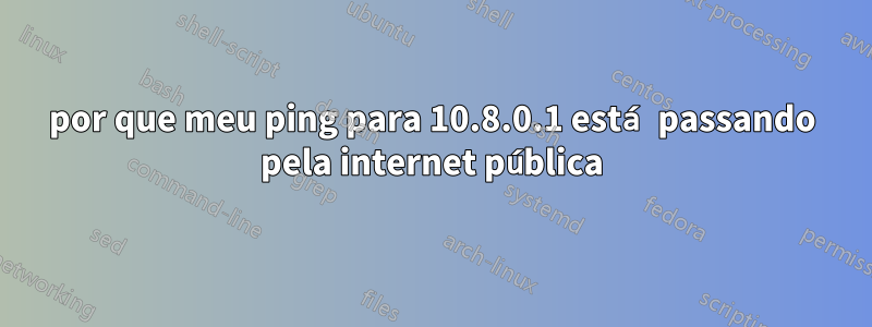 por que meu ping para 10.8.0.1 está passando pela internet pública