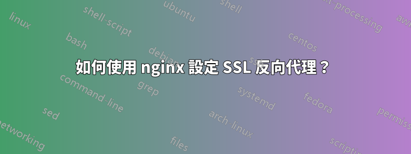 如何使用 nginx 設定 SSL 反向代理？