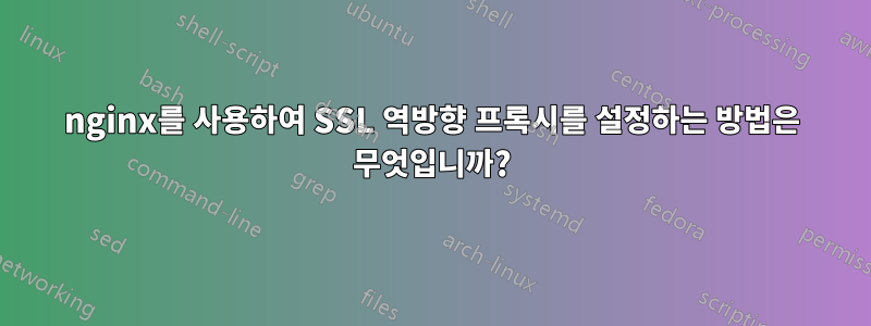 nginx를 사용하여 SSL 역방향 프록시를 설정하는 방법은 무엇입니까?