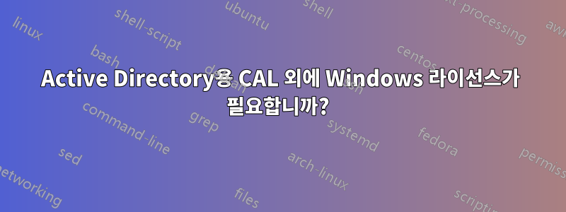 Active Directory용 CAL 외에 Windows 라이선스가 필요합니까? 