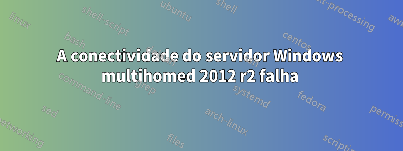 A conectividade do servidor Windows multihomed 2012 r2 falha