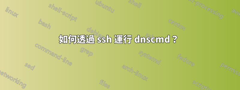 如何透過 ssh 運行 dnscmd？