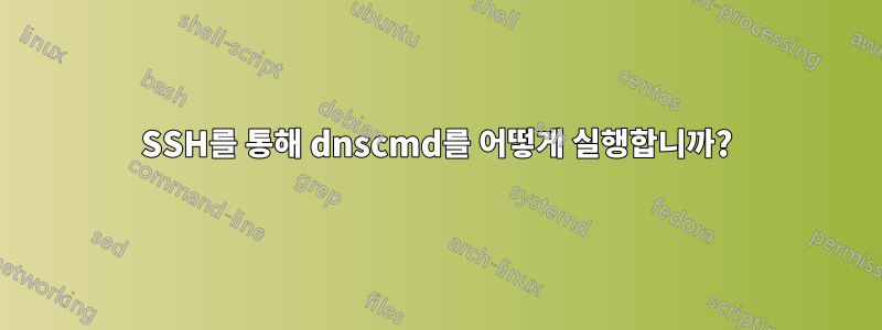 SSH를 통해 dnscmd를 어떻게 실행합니까?