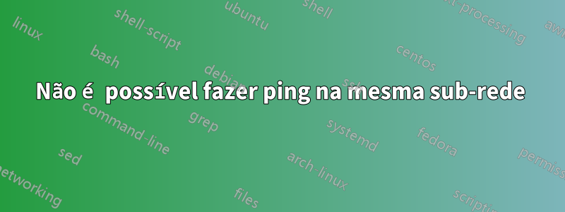 Não é possível fazer ping na mesma sub-rede