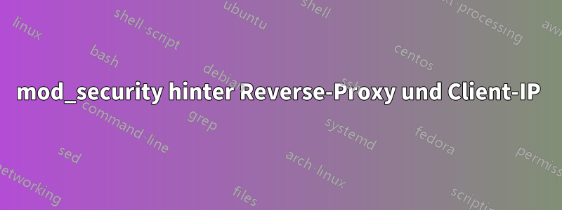 mod_security hinter Reverse-Proxy und Client-IP