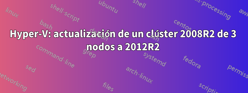 Hyper-V: actualización de un clúster 2008R2 de 3 nodos a 2012R2