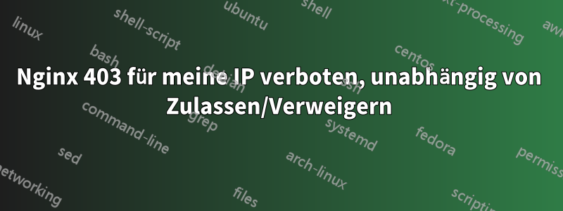 Nginx 403 für meine IP verboten, unabhängig von Zulassen/Verweigern