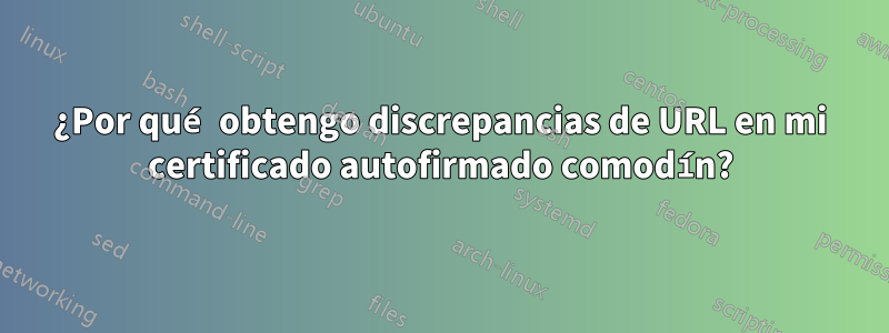 ¿Por qué obtengo discrepancias de URL en mi certificado autofirmado comodín?