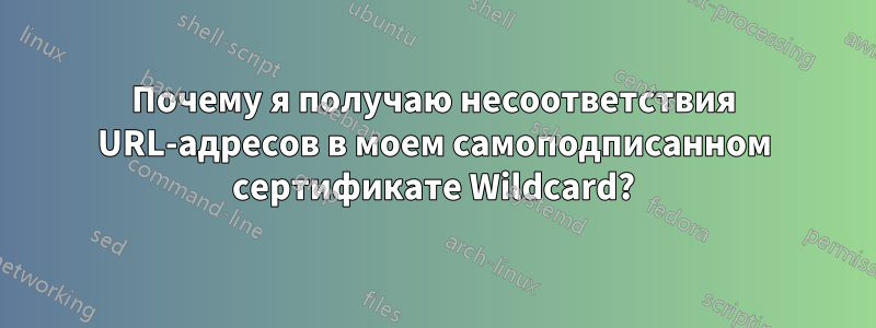 Почему я получаю несоответствия URL-адресов в моем самоподписанном сертификате Wildcard?