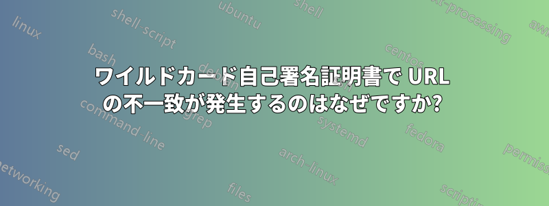 ワイルドカード自己署名証明書で URL の不一致が発生するのはなぜですか?