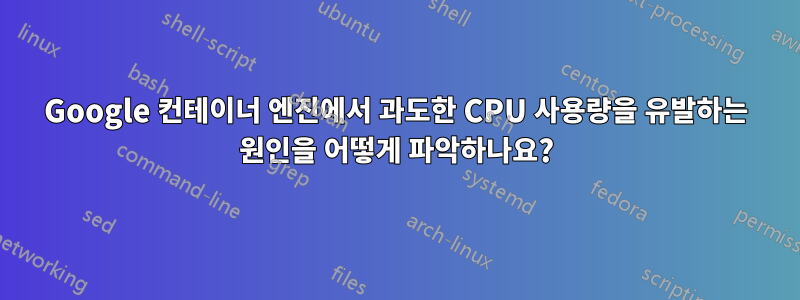 Google 컨테이너 엔진에서 과도한 CPU 사용량을 유발하는 원인을 어떻게 파악하나요?