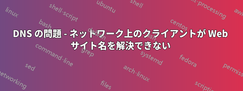 DNS の問題 - ネットワーク上のクライアントが Web サイト名を解決できない