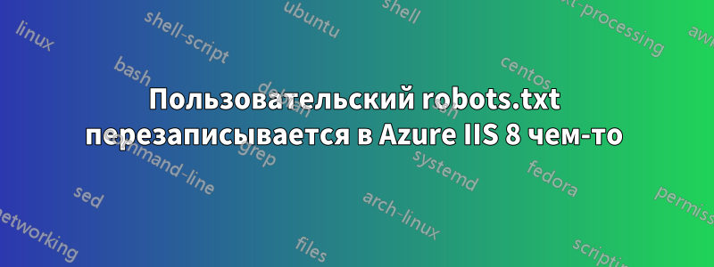 Пользовательский robots.txt перезаписывается в Azure IIS 8 чем-то