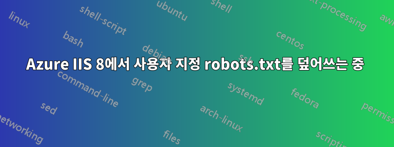 Azure IIS 8에서 사용자 지정 robots.txt를 덮어쓰는 중