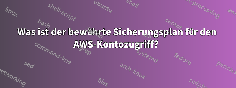 Was ist der bewährte Sicherungsplan für den AWS-Kontozugriff? 