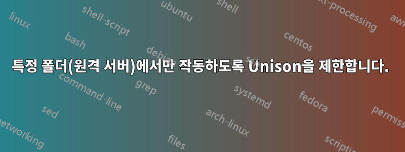 특정 폴더(원격 서버)에서만 작동하도록 Unison을 제한합니다.