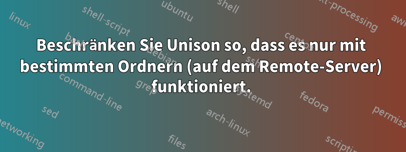 Beschränken Sie Unison so, dass es nur mit bestimmten Ordnern (auf dem Remote-Server) funktioniert.