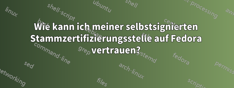 Wie kann ich meiner selbstsignierten Stammzertifizierungsstelle auf Fedora vertrauen?