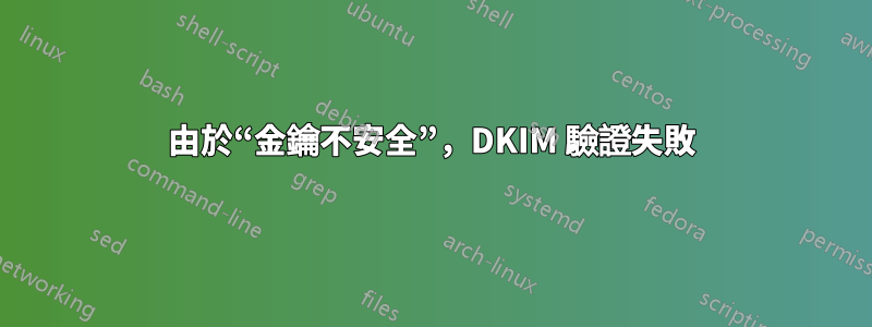 由於“金鑰不安全”，DKIM 驗證失敗