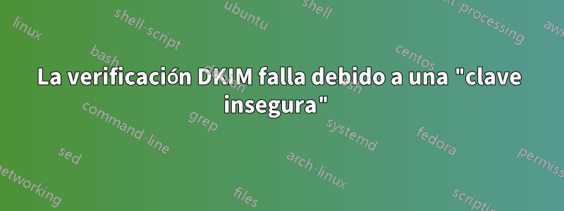 La verificación DKIM falla debido a una "clave insegura"