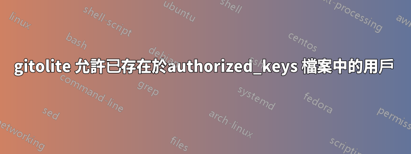 gitolite 允許已存在於authorized_keys 檔案中的用戶