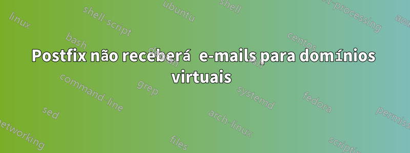 Postfix não receberá e-mails para domínios virtuais 