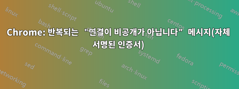 Chrome: 반복되는 "연결이 비공개가 아닙니다" 메시지(자체 서명된 인증서)